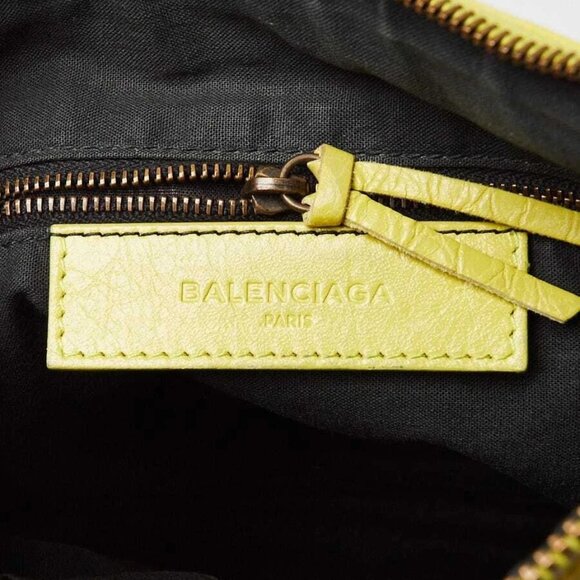 Balenciaga Jaune Poussin Lambskin Leather Flat Crossbody Bag - Picture 11 of 12